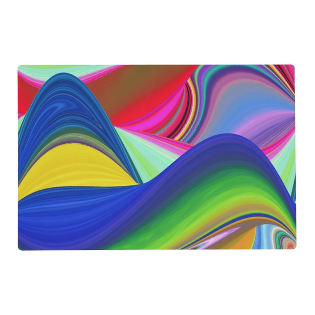 Summerrainbow , Abstract 3D Rainbowart Pet Mat (Front)