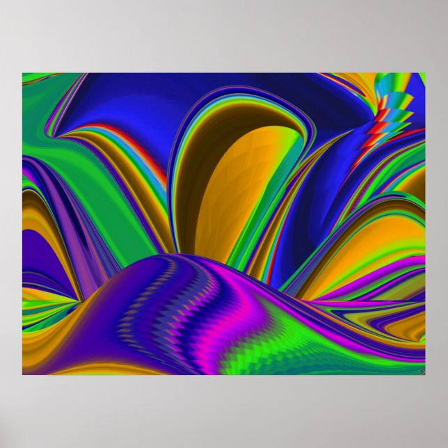 Summerrainbow , Abstract 3D Rainbowart Poster (Front)