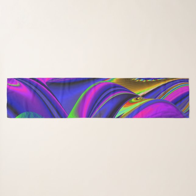 Summerrainbow , Abstract 3D Rainbowart Scarf (Front (Horizontal))