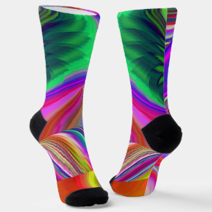 Summerrainbow , Abstract 3D Rainbowart Socks