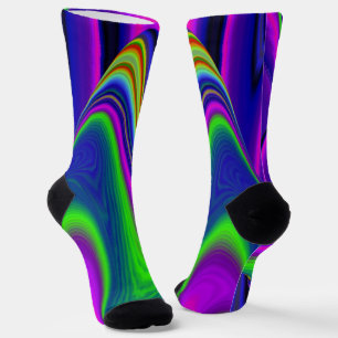 Summerrainbow , Abstract 3D Rainbowart Socks