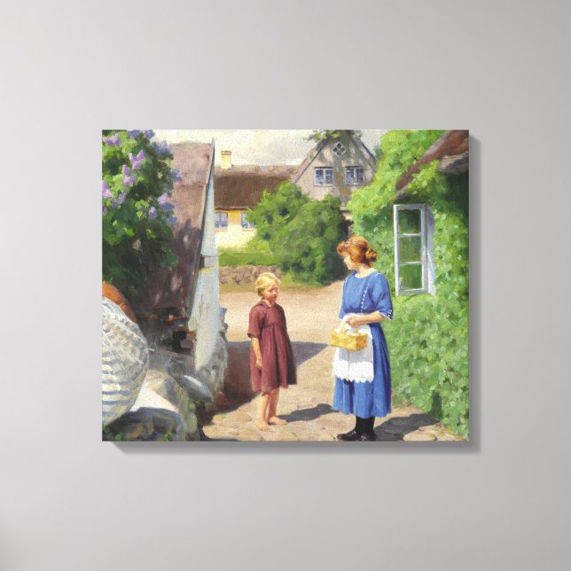 Summer's Day in Denmark (by H.A. Brendekilde) Canvas Print (Front)