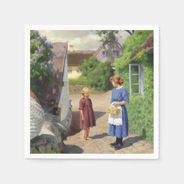 Summer's Day in Denmark (Mother and Daughter) Napkins (Front)
