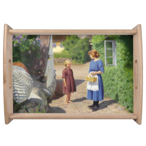 Summers Day in Denmark Mother and Daughter Serving Tray