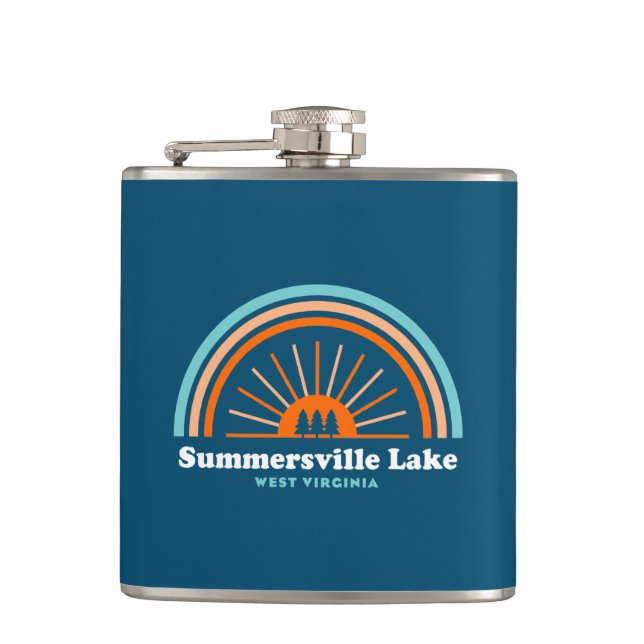 Summersville Lake West Virginia Rainbow Flask (Front)