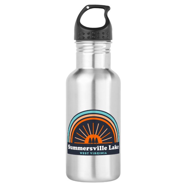 Summersville Lake West Virginia Rainbow Stainless Steel Water Bottle (Front)