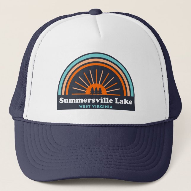 Summersville Lake West Virginia Rainbow Trucker Hat (Front)