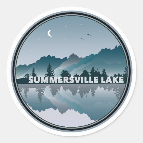 Summersville Lake West Virginia Reflection Classic Round Sticker