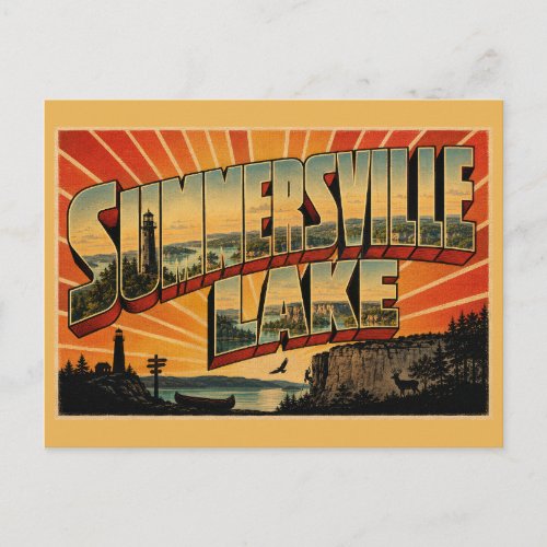 Summersville Lake WV Lighthouse Cliffs Art Postcard