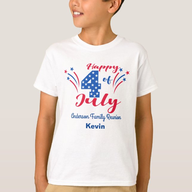 Summertime 4th of July Family Reunion Celebration T-Shirt (Front)