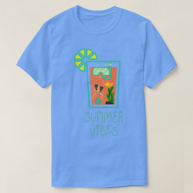 Summertime aquarium orange juice T-Shirt (Design Front)