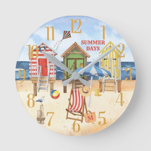 Summertime at the Shore Beach Water   Round Clock