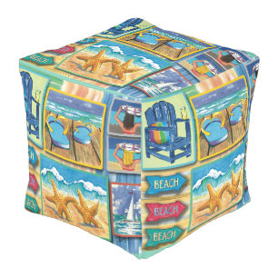 Summertime, beach pouf