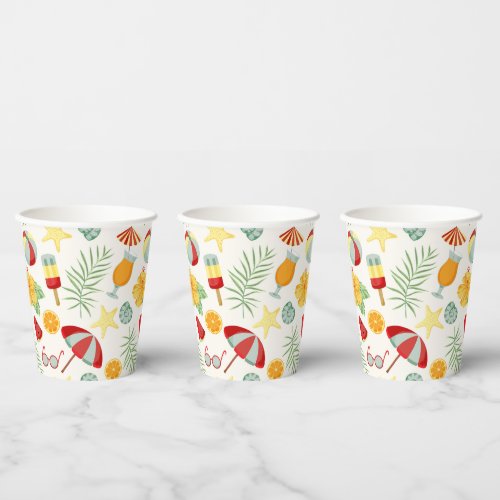 Summertime Beach Vibes Paper Cups