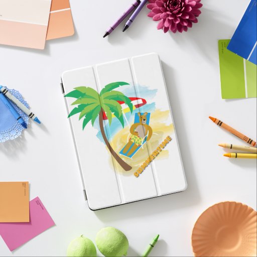 Summertime - Bear at the beach iPad Air Cover