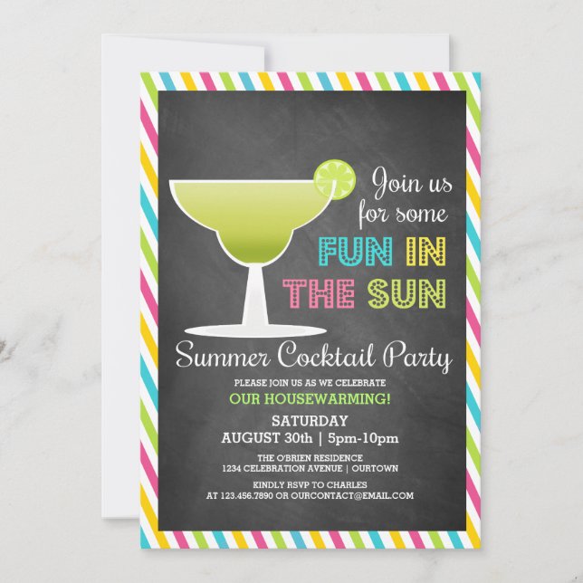 Summertime Cocktail Party Invitations (Front)