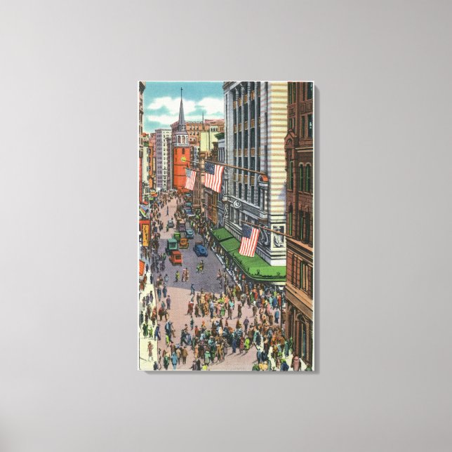 Summertime Crowds on Washington Street Canvas Print (Front)