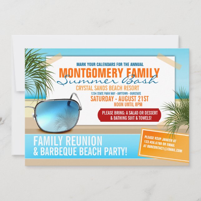 Summertime Family Reunion Invitations (Front)