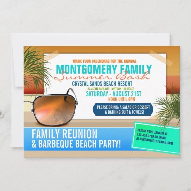 Summertime Family Reunion Invitations (Front)