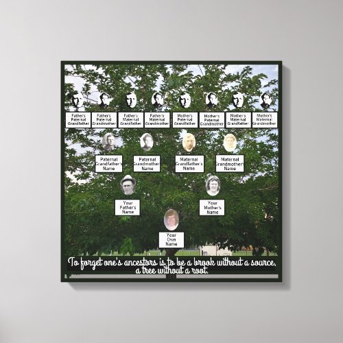 Summertime Family Tree Four Generations Canvas Art