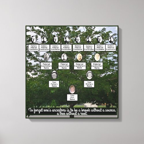 Summertime Family Tree Four Generations Canvas Art