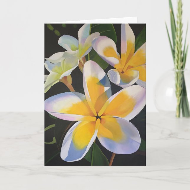 Summertime Frangipani Greeting Card - Blank (Front)