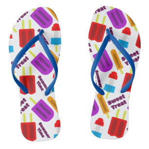 Summertime Frozen Juice Bar Pattern Flip Flops