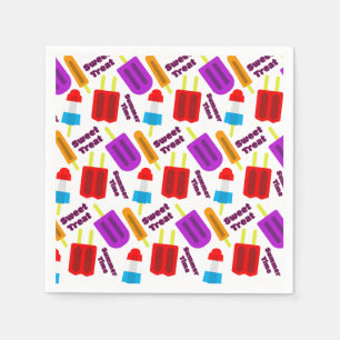 Summertime Frozen Juice Bar Pattern Napkins