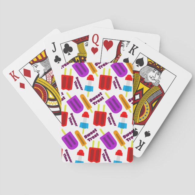 Summertime Frozen Juice Bar Pattern Poker Cards (Back)