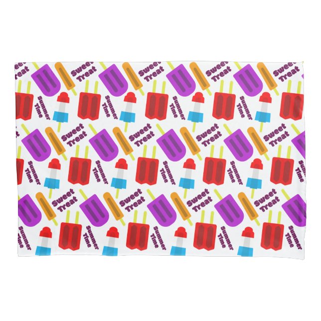 Summertime Frozen Treat Bar Pattern Pillow Case (Front)