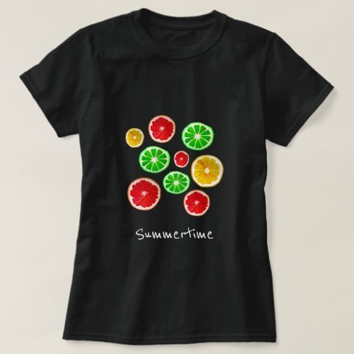 Summertime fruit colorful fruity pattern T_Shirt