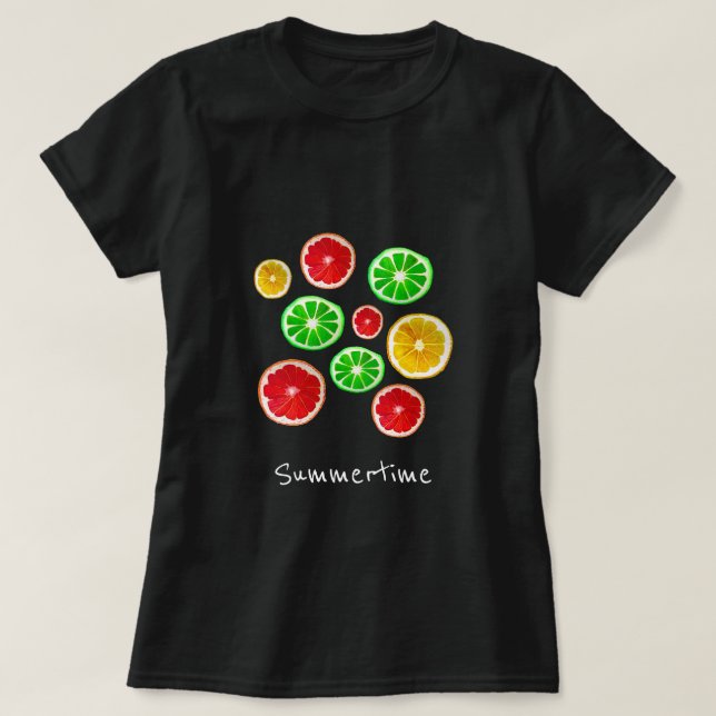 Summertime fruit colorful fruity pattern T-Shirt (Design Front)