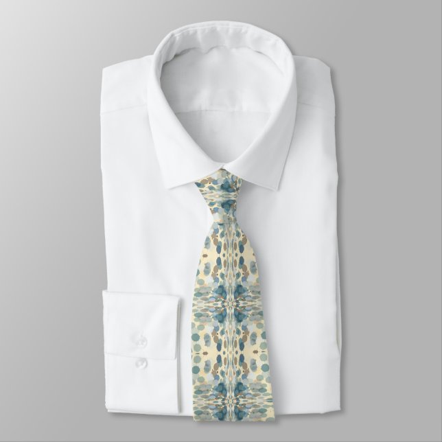 Summertime Fun Ocean Spray Splatter Abstract Art Neck Tie (Tied)