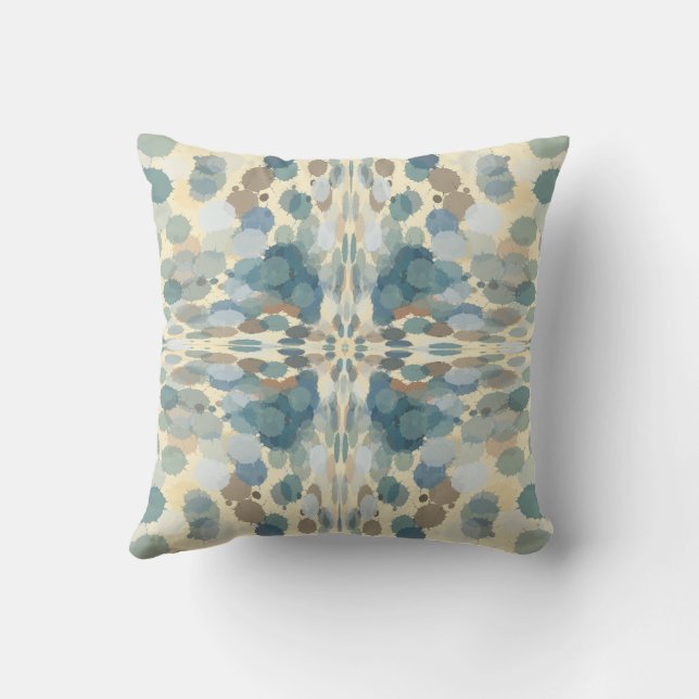 Summertime Fun Ocean Spray Splatter Abstract Art  Throw Pillow (Back)
