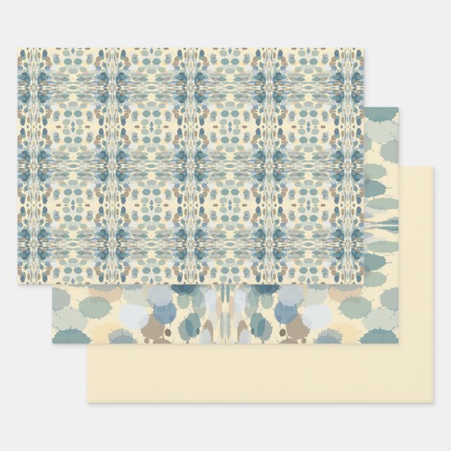 Summertime Fun Ocean Spray Splatter Abstract Art  Wrapping Paper Sheets (Set)