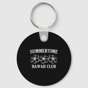 Summertime Hawaii Club Hawaiian Island Beach Surfb Keychain