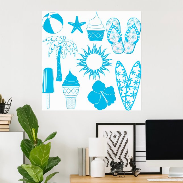 Summertime Icons Poster (Creator Uploaded)