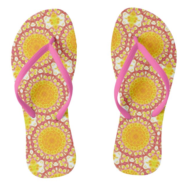 Summertime Lemonade design Flip Flops (Footbed)