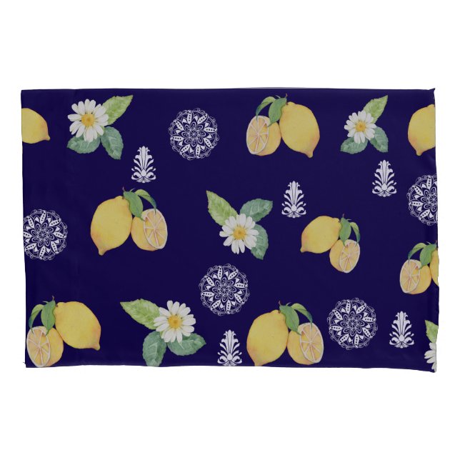 Summertime Lemons Pillow Case (Front)