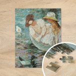 Summertime | Mary Cassatt Jigsaw Puzzle<br><div class="desc">Summertime (1894) by American impressionist artist Mary Cassatt. Original artwork is an oil painting on canvas depicting a portrait of a 2 women on a boat surrounded by ducks. 

Use the design tools to add custom text or personalize the image.</div>