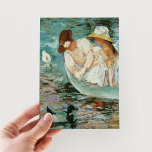 Summertime | Mary Cassatt Postcard<br><div class="desc">Summertime (1894) by American impressionist artist Mary Cassatt. Original artwork is an oil painting on canvas depicting a portrait of a 2 women on a boat surrounded by ducks. 

Use the design tools to add custom text or personalize the image.</div>