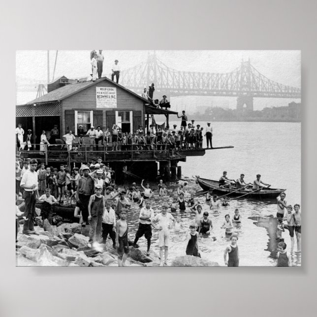 Summertime on the East River, 1921 New York NY Poster (Front)