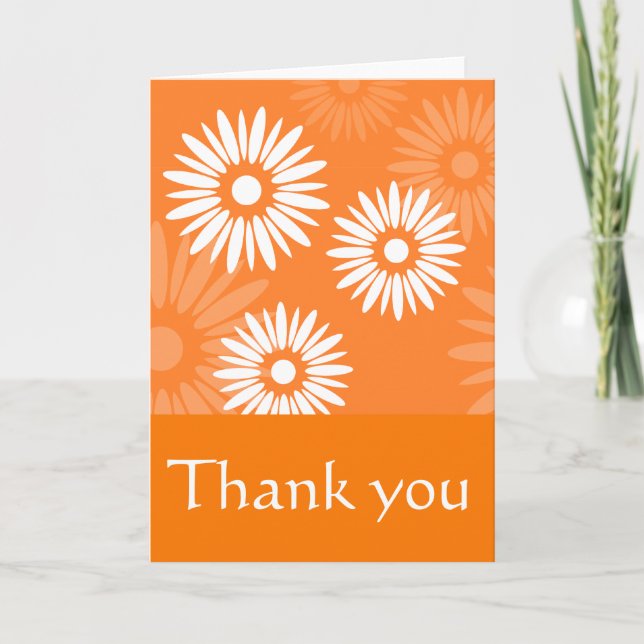 Summertime orange flowers Thank You Card (Front)