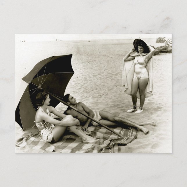 Summertime Oregon Beach - Vintage Photo Postcard (Front)