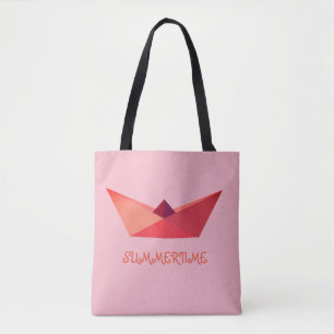 Summertime Origami Hat All-Over-Print Tote Bag