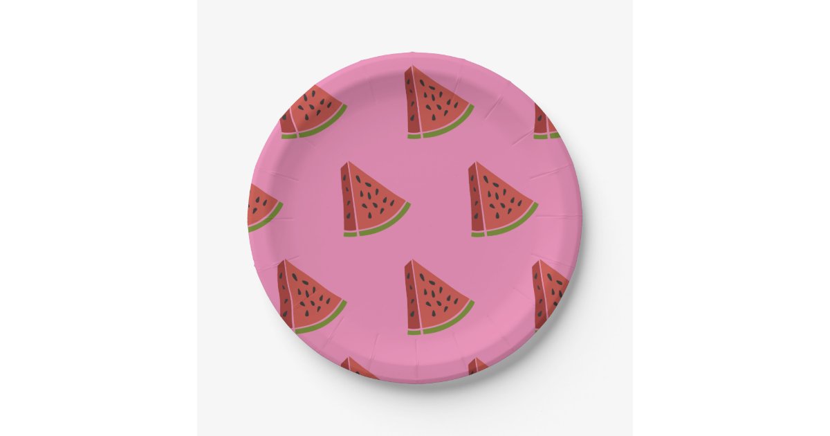 Pink watermelon paper plates picture