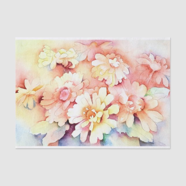 Summertime Pastel Floral Tissue Paper (Front)