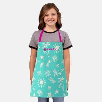 Summertime Pattern Personalized Kids Apron by millhill at Zazzle
