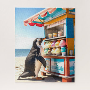 Summertime Penguin At Ice Cream Stand Jigsaw Puzzle