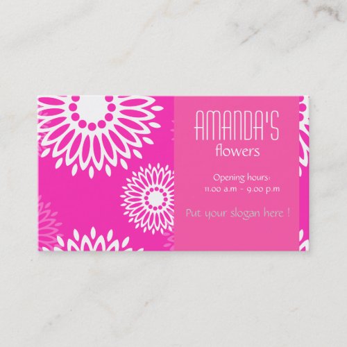Summertime pink flowers Business Card